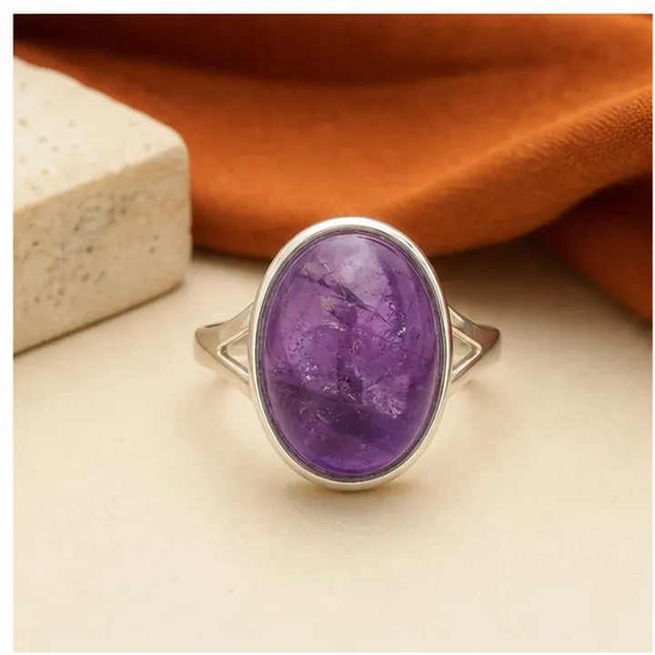 Amethyst 925 Silver Ring product presentation