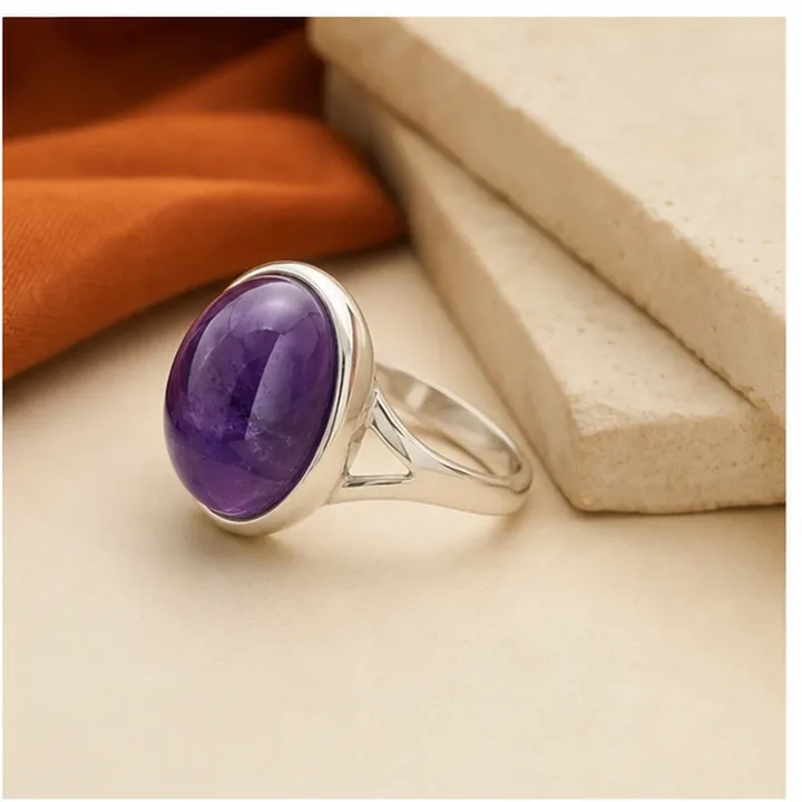 Amethyst 925 Silver Ring — view 2