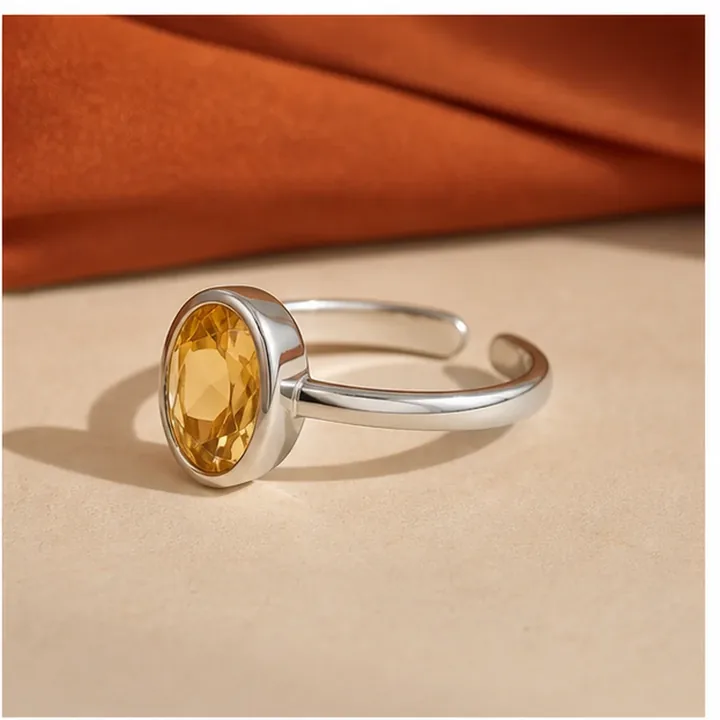 Citrine 925 Silver Ring — view 2