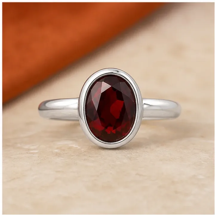 Garnet 925 Silver Ring product presentation
